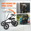 VEVOR Folding Knee Scooter, Aluminum Steerable Knee Walker with Height-Adjustable Handlebar & Knee Pad, 12