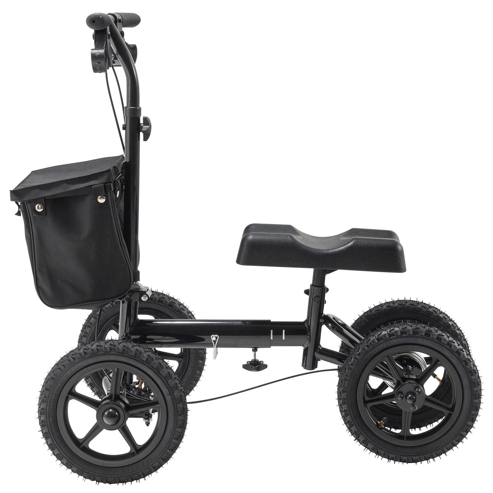 VEVOR Folding Knee Scooter, Aluminum Steerable Knee Walker with Height-Adjustable Handlebar & Knee Pad, 12