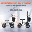 VEVOR Folding Knee Scooter, Carbon Steel Steerable Knee Walker with Height-Adjustable Handlebar & Knee Pad, 12