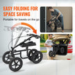 VEVOR Folding Knee Scooter, Carbon Steel Steerable Knee Walker with Height-Adjustable Handlebar & Knee Pad, 12
