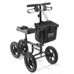 VEVOR Folding Knee Scooter, Carbon Steel Steerable Knee Walker with Height-Adjustable Handlebar & Knee Pad, 12
