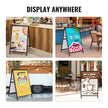 VEVOR A Frame Sidewalk Sign, 24x36 Inch Heavy Duty Slide-in Signboard Holder, Double-Sided Folding Sandwich Board Signs, Steel Pavement Sign Poster for Outdoor Business Street Advertising (Frame only)