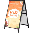 VEVOR A Frame Sidewalk Sign, 24x36 Inch Heavy Duty Slide-in Signboard Holder, Double-Sided Folding Sandwich Board Signs, Steel Pavement Sign Poster for Outdoor Business Street Advertising (Frame only)