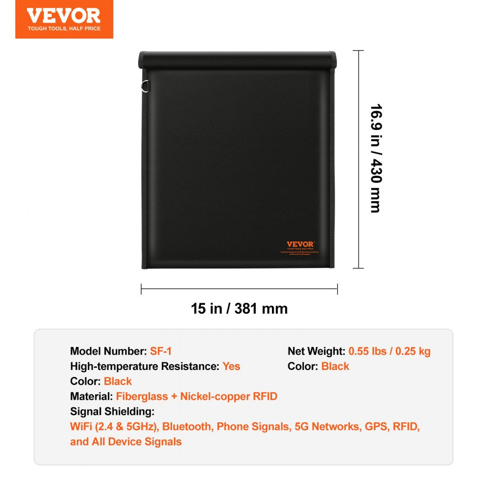 VEVOR Faraday Bag Signal Blocking Holder for Laptop & Tablets(16.9 x 15