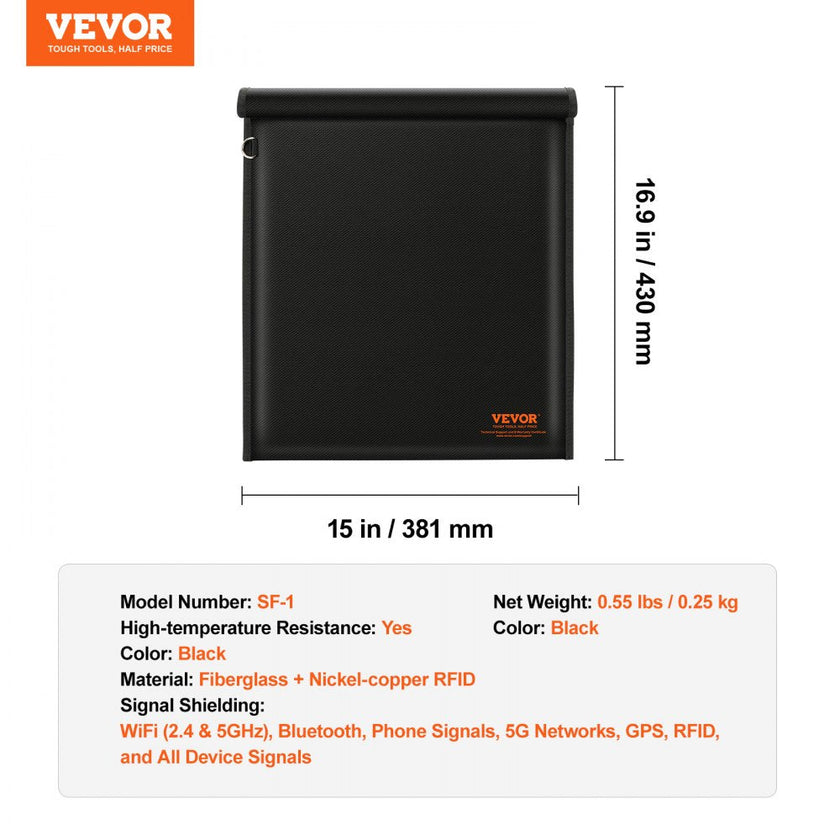 VEVOR Faraday Bag Signal Blocking Holder for Laptop & Tablets(16.9 x 15