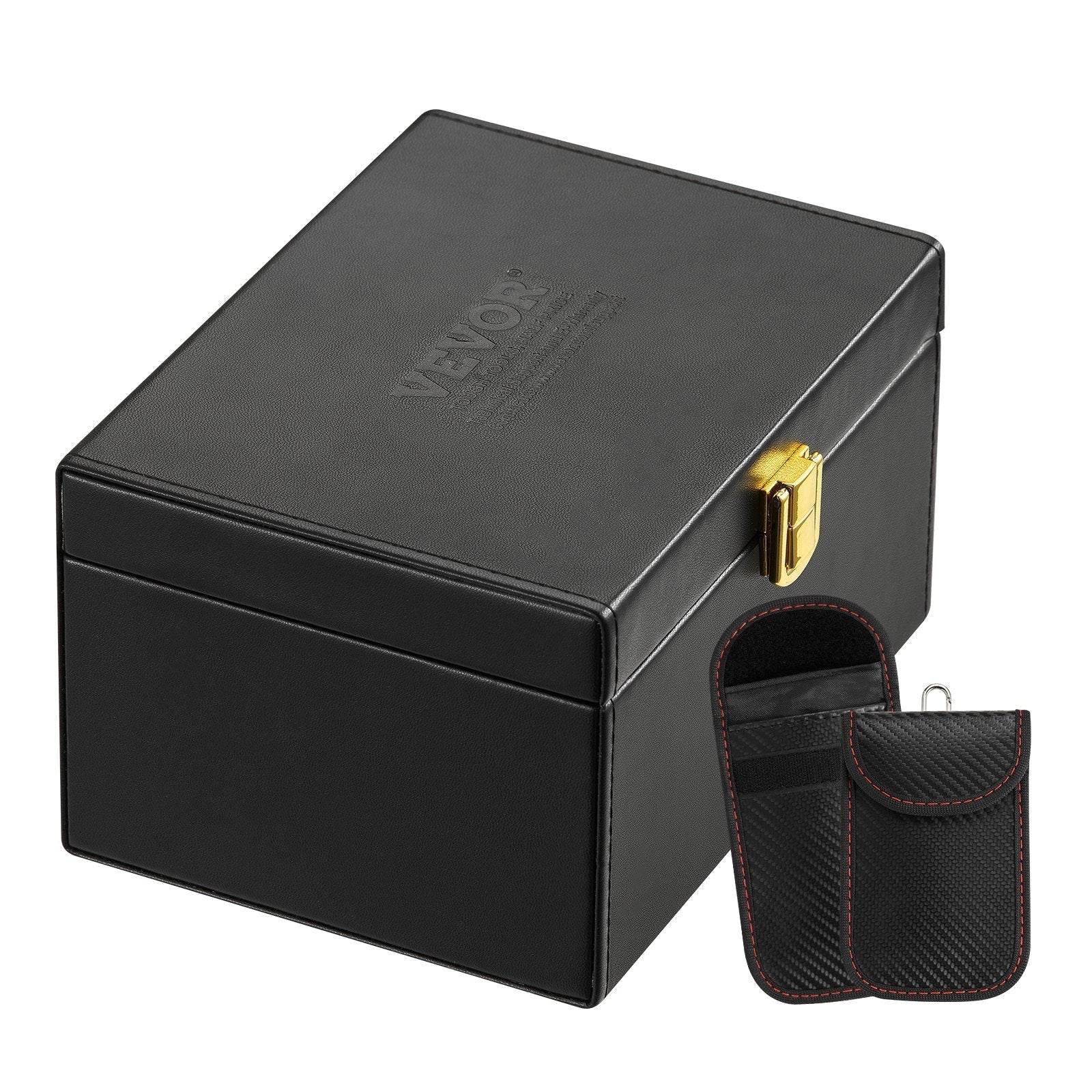 VEVOR Faraday Box Signal Blocking Holder for 5~8 Car Keys with 2 Key Bags Black