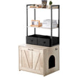 VEVOR Cat Litter Box Enclosure Litter Box Furniture Hidden 2 Shelves & 2 Baskets