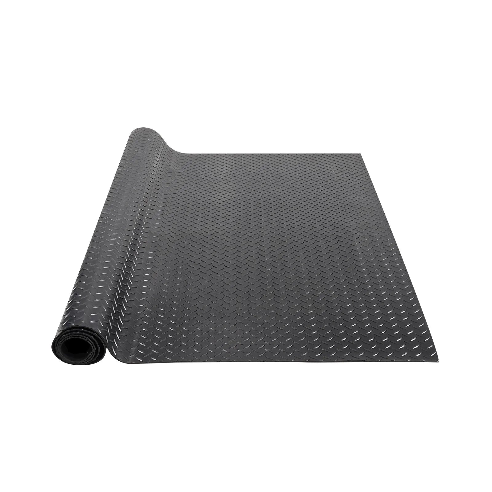 VEVOR Diamond-Plate Rubber Flooring Roll, 3 mm x 4 ft x 10 ft Garage Floor Mat, SBR Rubber Garage Flooring Roll, Easy to Clean, Diamond Plate Rubber Mat for Under Cars, Garage Industry Gym, Black