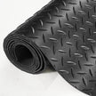 VEVOR Diamond-Plate Rubber Flooring Roll, 3 mm x 4 ft x 15 ft Garage Floor Mat, SBR Rubber Garage Flooring Roll, Easy to Clean, Diamond Plate Rubber Mat for Under Cars, Garage Industry Gym, Black