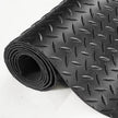 VEVOR Diamond-Plate Rubber Flooring Roll, 3 mm x 4 ft x 8 ft Garage Floor Mat, SBR Rubber Garage Flooring Roll, Easy to Clean, Diamond Plate Rubber Mat for Under Cars, Garage Industry Gym, Black