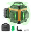 VEVOR Laser Level, 100ft, Self Leveling Manual Green 3 x 360° Cross Line Laser, IP54 Waterproof Remote Control Manual Self-leveling Mode & 8h Continuous Working Time Line Laser, Battery and Stand Incl