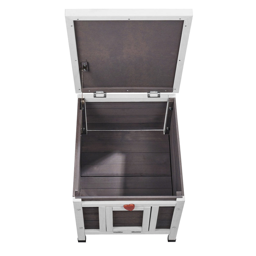 VEVOR Outdoor Cat House Wooden Feral Cat Shelter with Roof & PVC Door Flaps