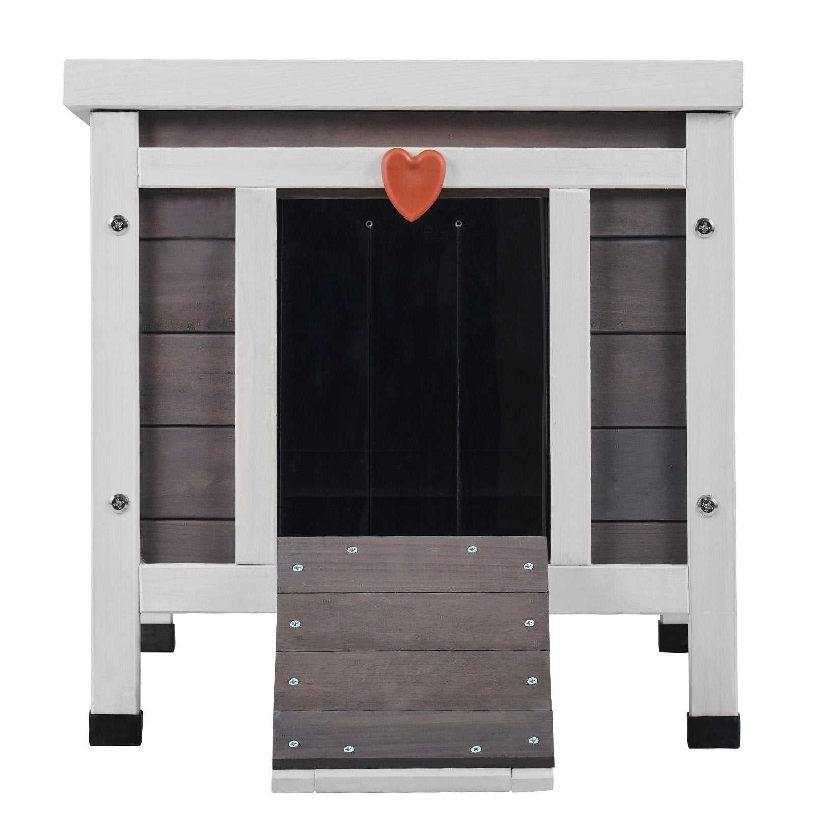 VEVOR Outdoor Cat House Wooden Feral Cat Shelter with Roof & PVC Door Flaps