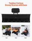 VEVOR Snow Plow Kit, 48in Universal Snow Plow Attachment, Height & Left-Right Adjustable, Quick To Detach, Steel ATV Scrape Blade, 3 Mount Options, Efficient Snows Clearing, for Most ATVs & UTVs