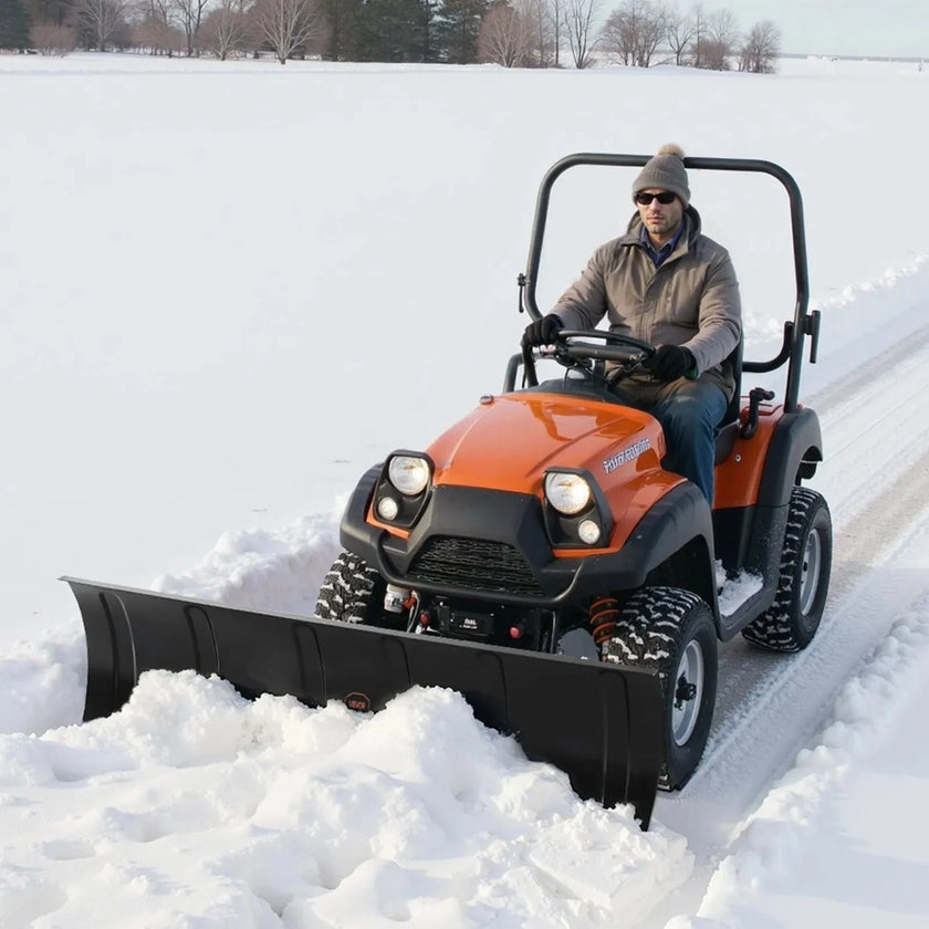 VEVOR Snow Plow Kit, 48in Universal Snow Plow Attachment, Height & Left-Right Adjustable, Quick To Detach, Steel ATV Scrape Blade, 3 Mount Options, Efficient Snows Clearing, for Most ATVs & UTVs