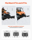VEVOR Snow Plow Kit, 60in Universal Snow Plow Attachment, Height & Left-Right Adjustable, Quick To Detach, Steel ATV Scrape Blade, 3 Mount Options, Efficient Snows Clearing, for Most ATVs & UTVs