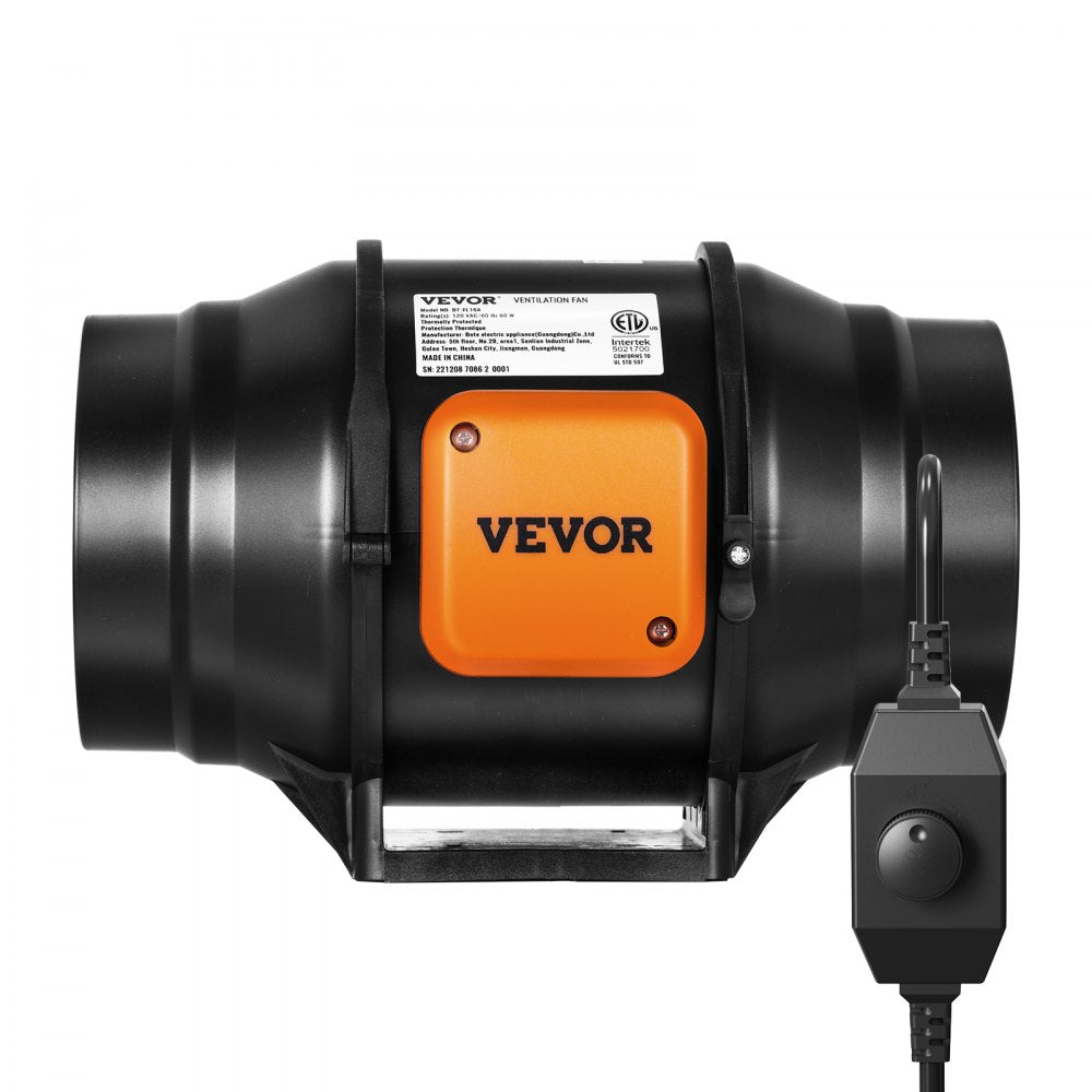 VEVOR 6 Inch Inline Duct Fan HVAC Exhaust Blower Kit AC Variable Speed Control