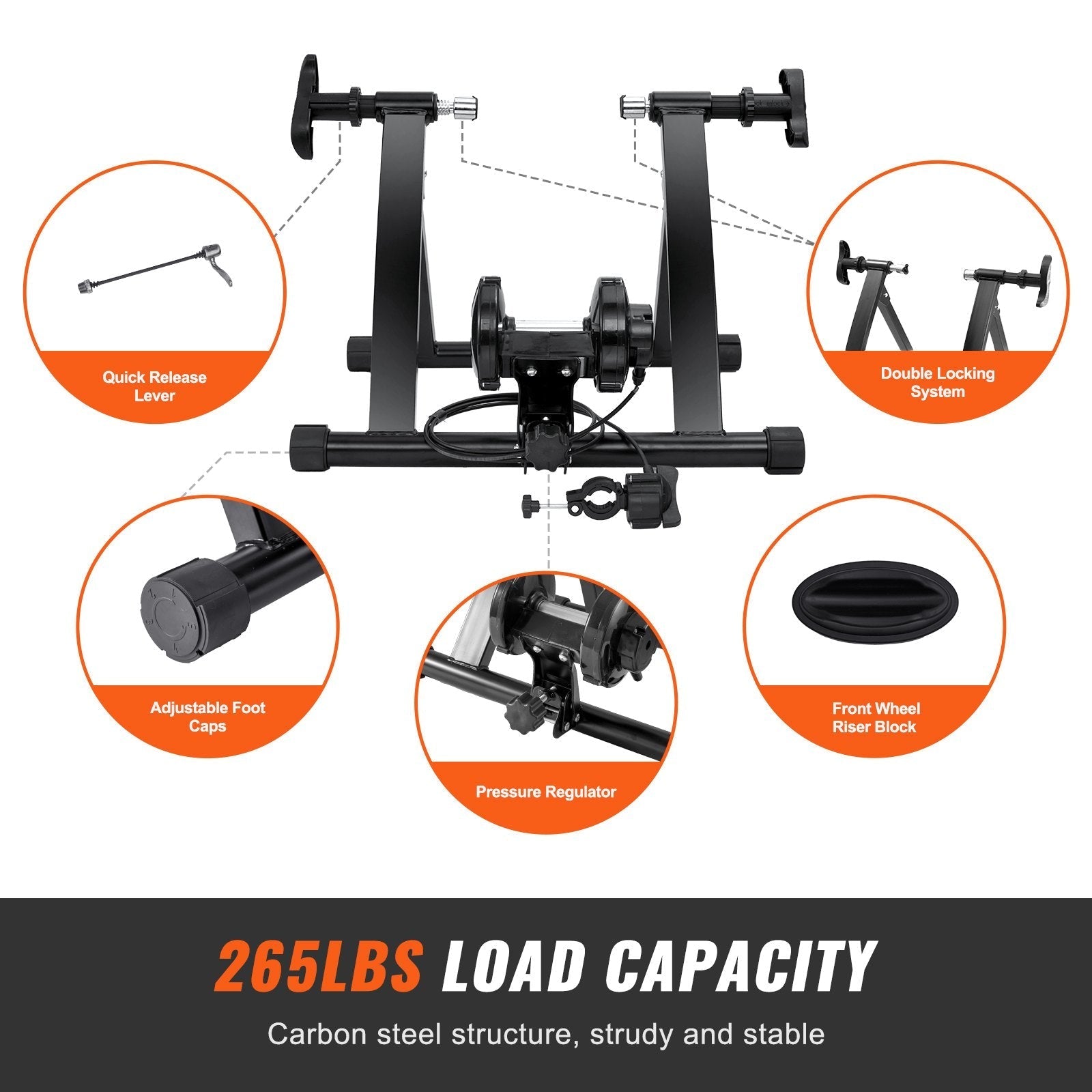 VEVOR Bike Trainer Stand, Magnetic Stationary Bike Stand for 26