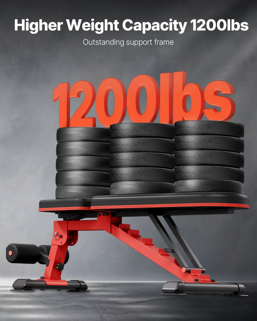 VEVOR Weight Bench Sit up Bench Home Gym Strength Training Adjustable Foldable
