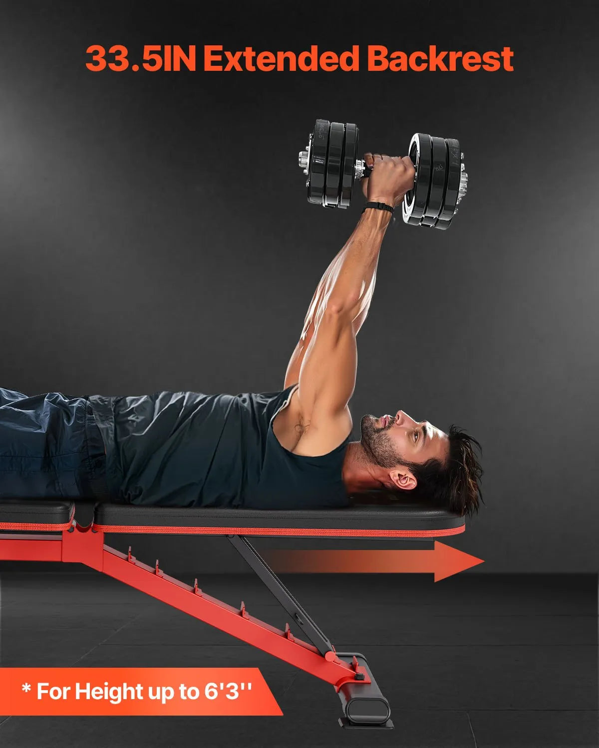 VEVOR Weight Bench Sit up Bench Home Gym Strength Training Adjustable Foldable