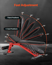 VEVOR Weight Bench Sit up Bench Home Gym Strength Training Adjustable Foldable