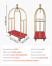 VEVOR Hotel Luggage Cart 1100 LBS Stainless Steel Bellman's Cart Curved Uprights