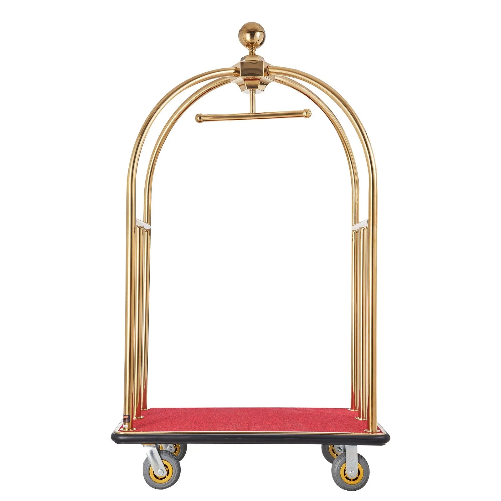 VEVOR Hotel Luggage Cart 1100 LBS Stainless Steel Bellman's Cart Curved Uprights