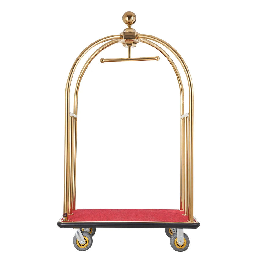 VEVOR Hotel Luggage Cart 1100 LBS Stainless Steel Bellman's Cart Curved Uprights