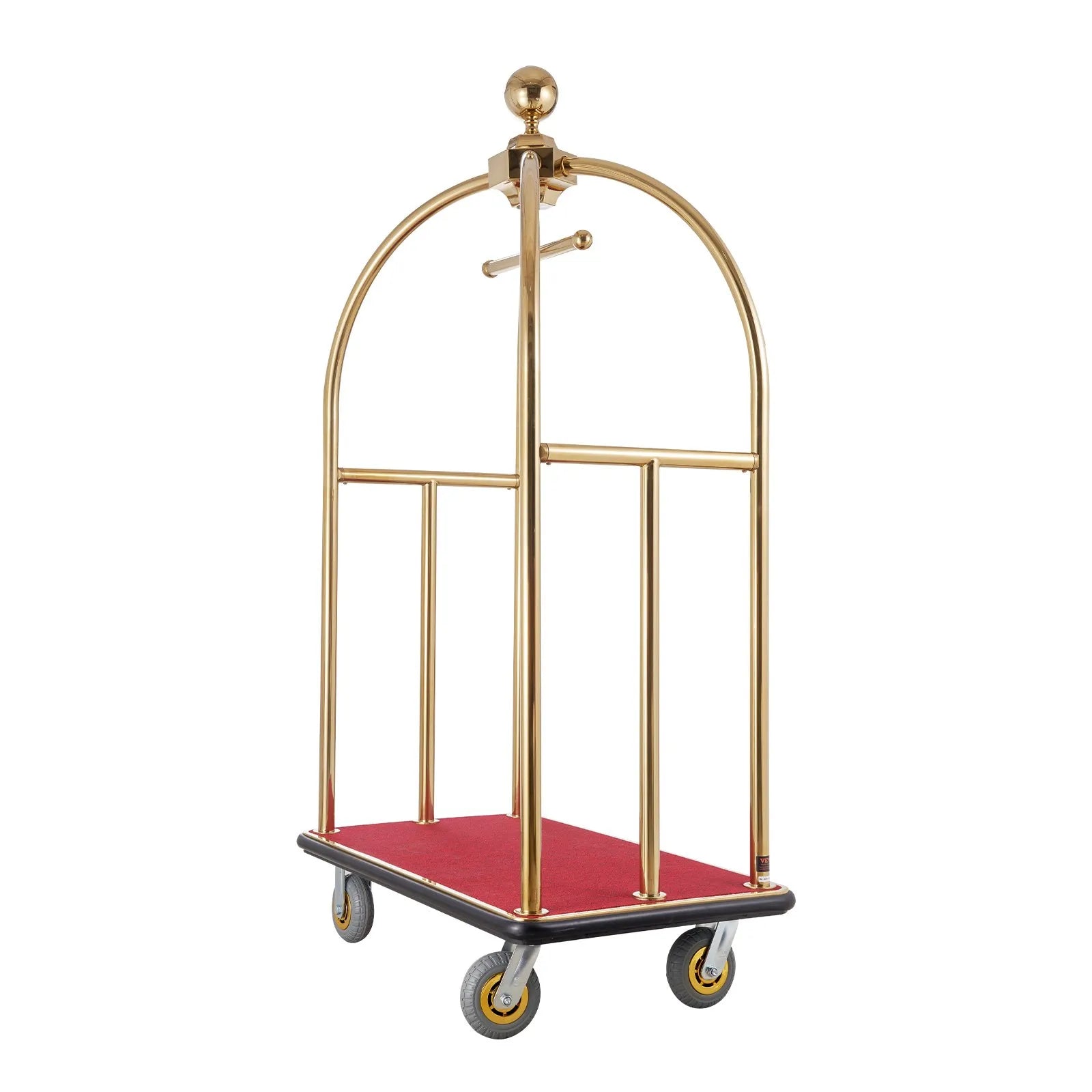 VEVOR Hotel Luggage Cart 1100 LBS Stainless Steel Bellman's Cart Curved Uprights