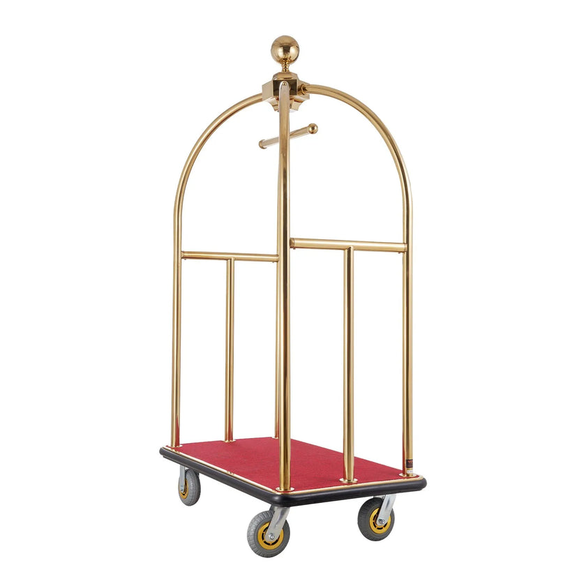 VEVOR Hotel Luggage Cart 1100 LBS Stainless Steel Bellman's Cart Curved Uprights