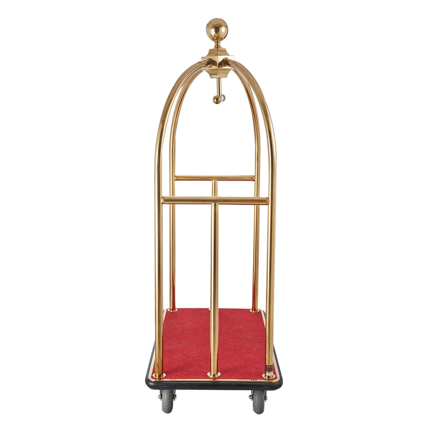 VEVOR Hotel Luggage Cart 1100 LBS Stainless Steel Bellman's Cart Curved Uprights