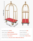 VEVOR Hotel Luggage Cart 1500 LBS Stainless Steel Bellman's Cart Curved Uprights