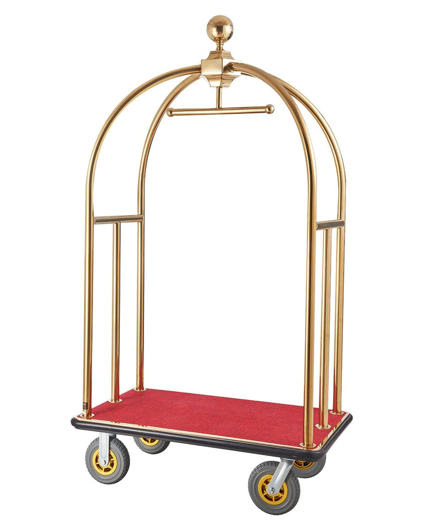 VEVOR Hotel Luggage Cart 1500 LBS Stainless Steel Bellman's Cart Curved Uprights