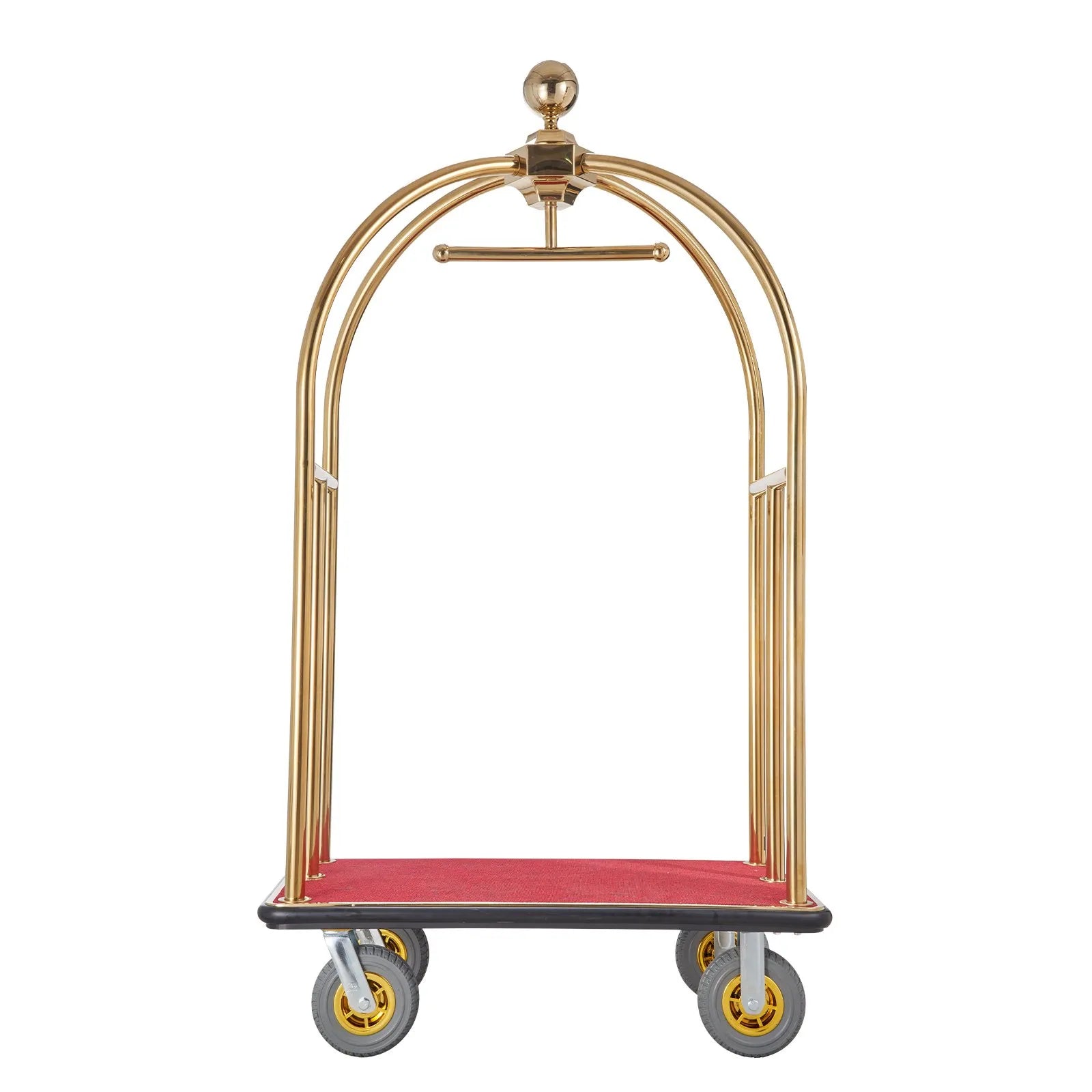 VEVOR Hotel Luggage Cart 1500 LBS Stainless Steel Bellman's Cart Curved Uprights