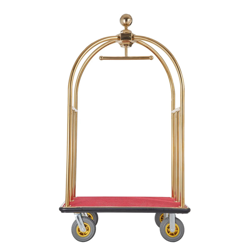 VEVOR Hotel Luggage Cart 1500 LBS Stainless Steel Bellman's Cart Curved Uprights