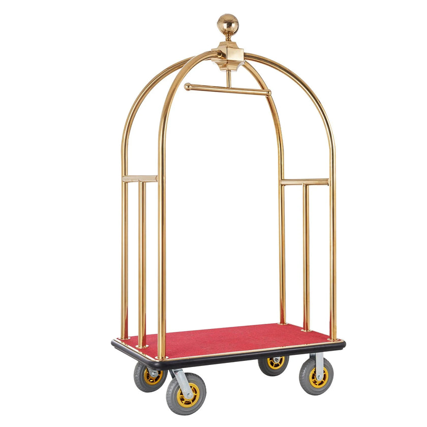 VEVOR Hotel Luggage Cart 1500 LBS Stainless Steel Bellman's Cart Curved Uprights