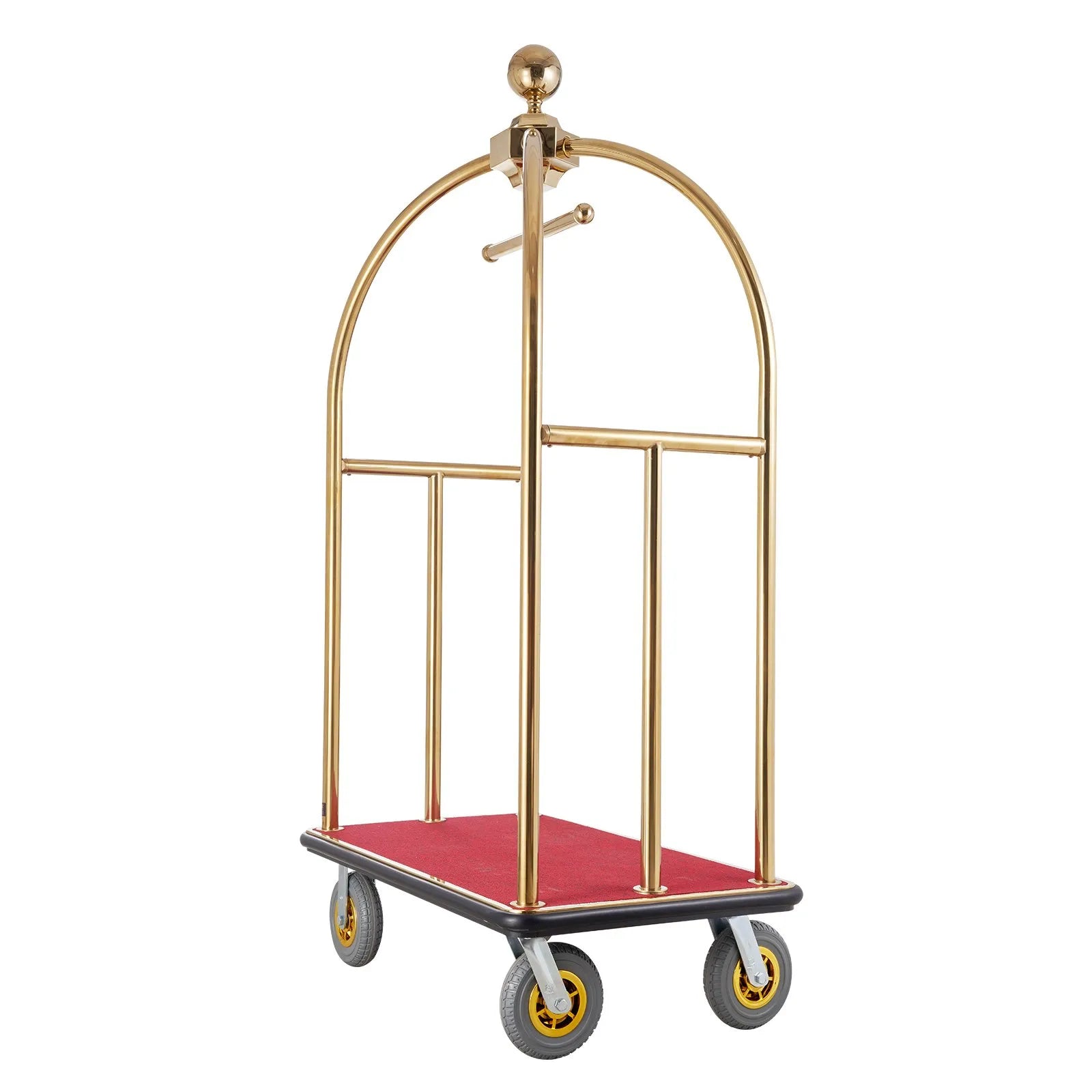 VEVOR Hotel Luggage Cart 1500 LBS Stainless Steel Bellman's Cart Curved Uprights