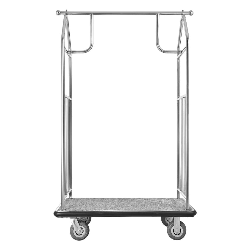 VEVOR Hotel Luggage Cart 800 LBS Brushed Stainless Steel Finish Bellman's Cart