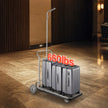 VEVOR Luggage Cart 600 LBS 3 Wheel Stainless Steel Finish Bellman's Cart