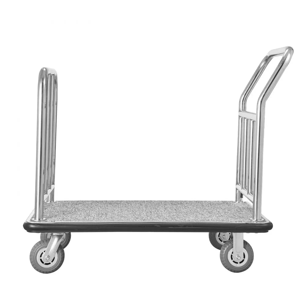 VEVOR Hotel Luggage Cart 750 LBS Platform Truck with Removable Front Frame