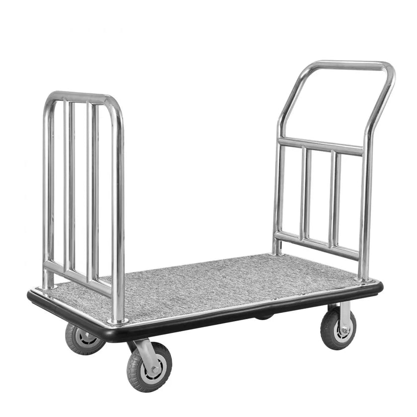 VEVOR Hotel Luggage Cart 750 LBS Platform Truck with Removable Front Frame