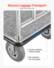 VEVOR Hotel Luggage Cart 1200 LBS Brushed Stainless Steel Finish Bellman's Cart