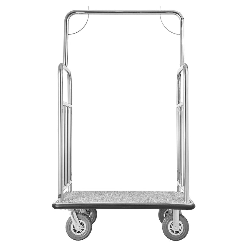 VEVOR Hotel Luggage Cart 1200 LBS Brushed Stainless Steel Finish Bellman's Cart