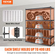 VEVOR Storage Shelving Unit, 5-Tier Adjustable, 2000 lbs Capacity, Heavy Duty Garage Shelves Metal Organizer Wire Rack, Black, 60