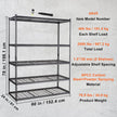 VEVOR Storage Shelving Unit, 5-Tier Adjustable, 2000 lbs Capacity, Heavy Duty Garage Shelves Metal Organizer Wire Rack, Black, 60