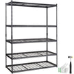 VEVOR Storage Shelving Unit, 5-Tier Adjustable, 2000 lbs Capacity, Heavy Duty Garage Shelves Metal Organizer Wire Rack, Black, 60