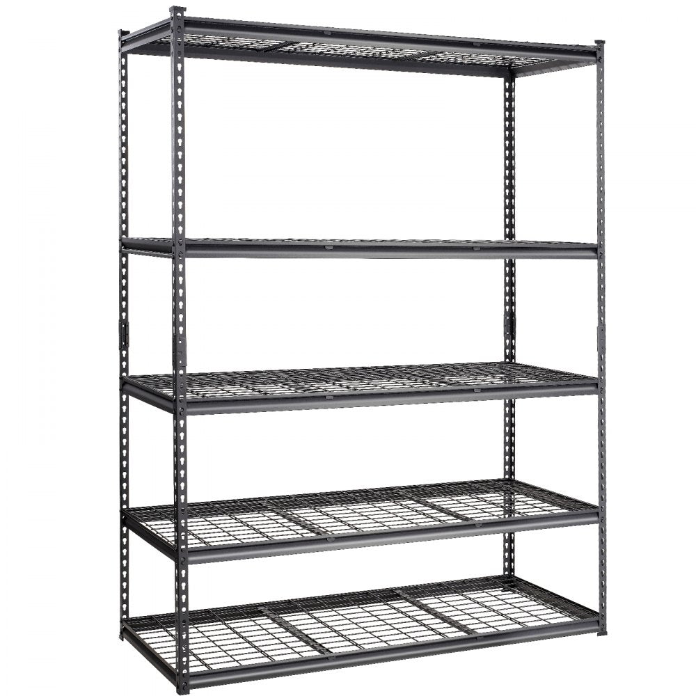 VEVOR Storage Shelving Unit, 5-Tier Adjustable, 2000 lbs Capacity, Heavy Duty Garage Shelves Metal Organizer Wire Rack, Black, 60