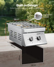 VEVOR Double Grilling Side Burners for Outdoor 2x15,000BTU Propane & Natural Gas