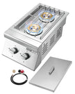 VEVOR Double Grilling Side Burners for Outdoor 2x15,000BTU Propane & Natural Gas