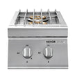 VEVOR Double Grilling Side Burners for Outdoor 2x15,000BTU Propane & Natural Gas